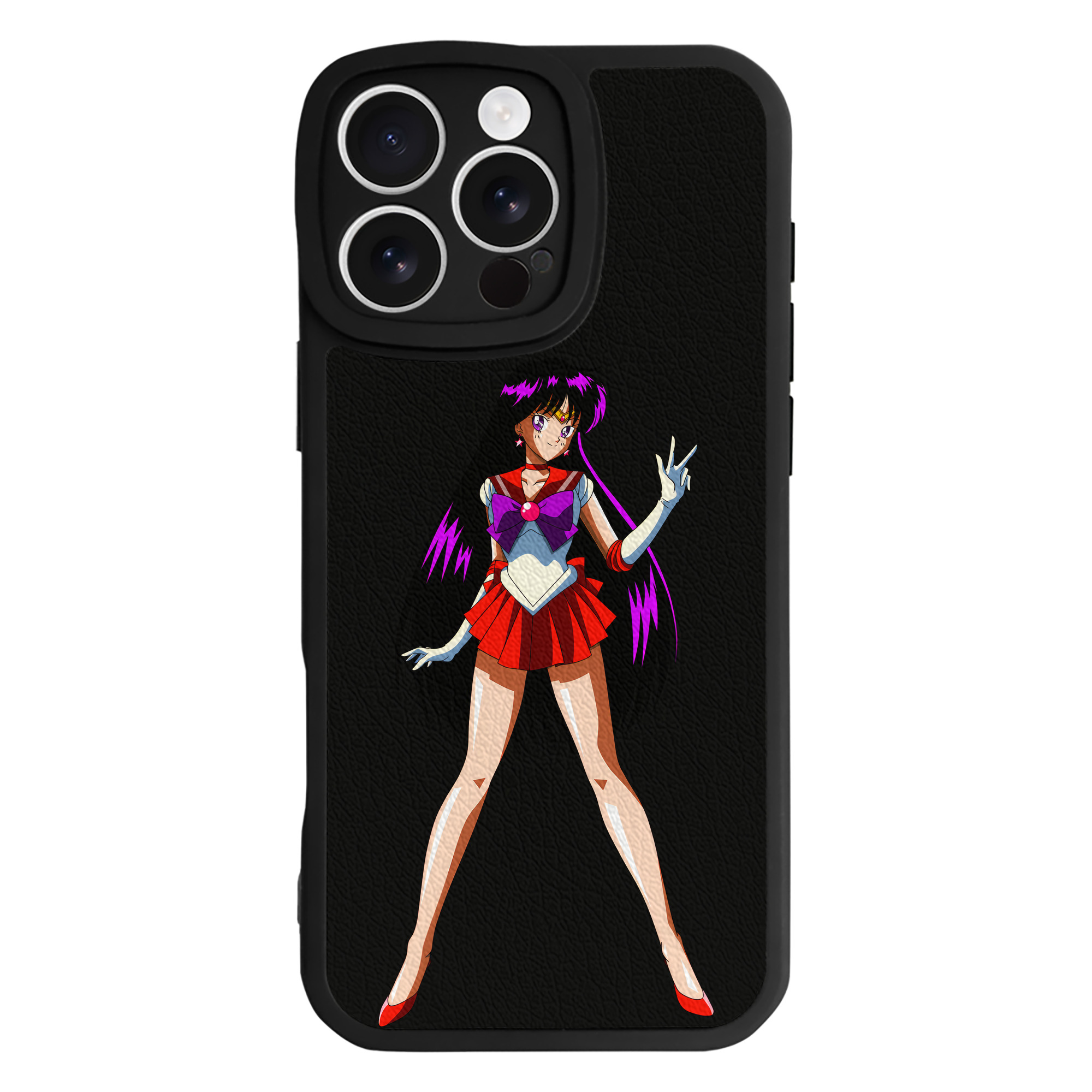 （画像用） 美少女戦士セーラームーン 火野レイ ひの レイ Sailor Moon Hino Rei （セーラーマーズ,Sailor Mars） 【iPhone 16シリーズ対応】シリコンスマホケース（レザー調） 材質：シリコン
